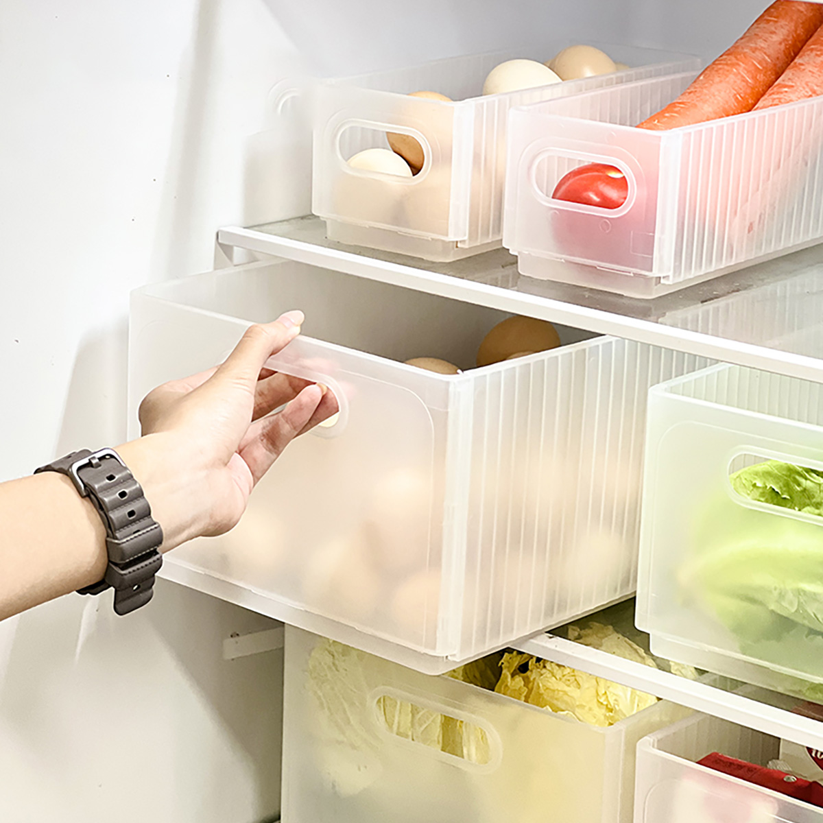 Kitchen Baking Tray Storage - WORTHBUY Plastic Folding Fridge Storage Box