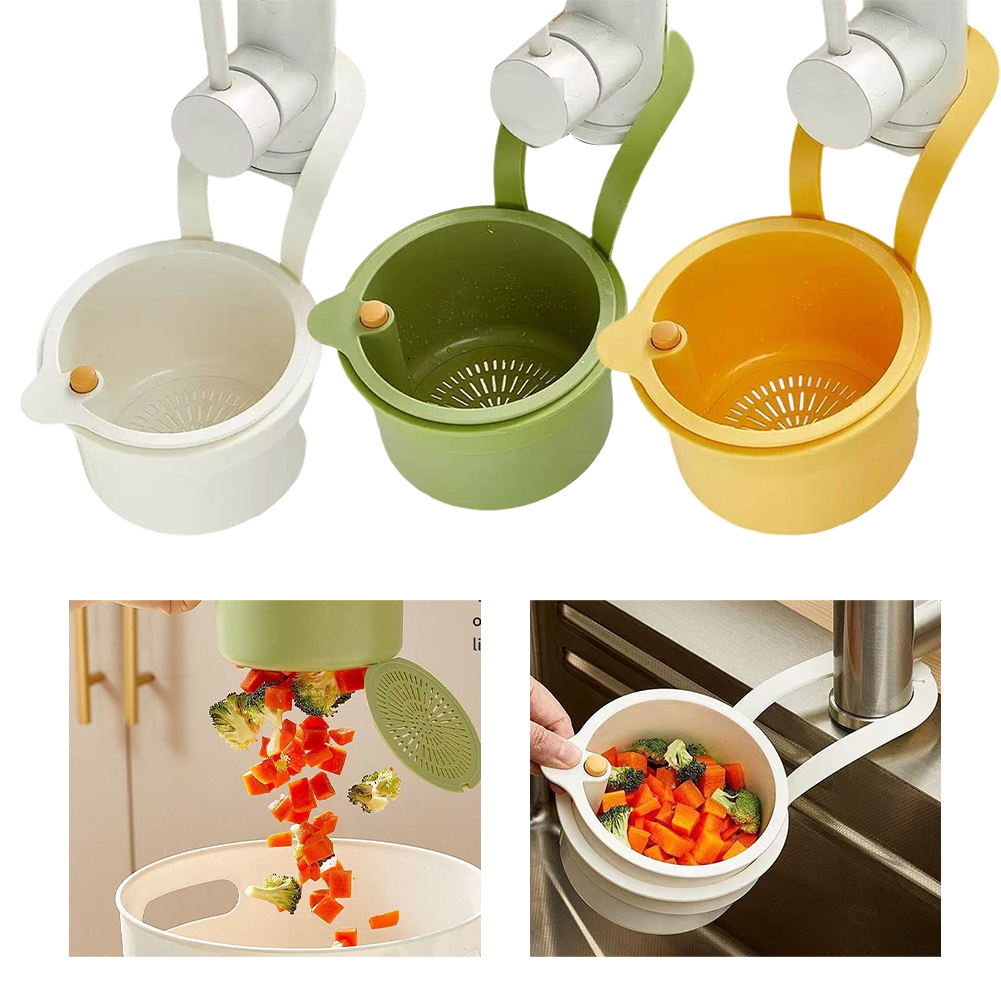 Kitchen Jobs - 1Pc Press-Type Drain Basket: Food Strainer