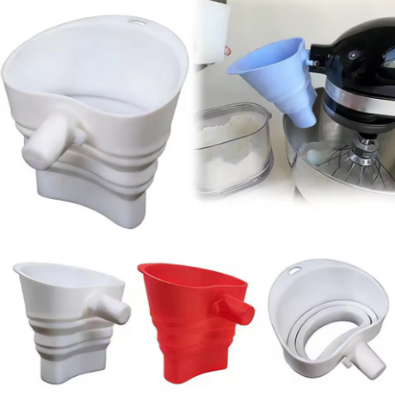 Kitchen Baking Aid - 1/3pcs mix Silicone Flour Funnel for