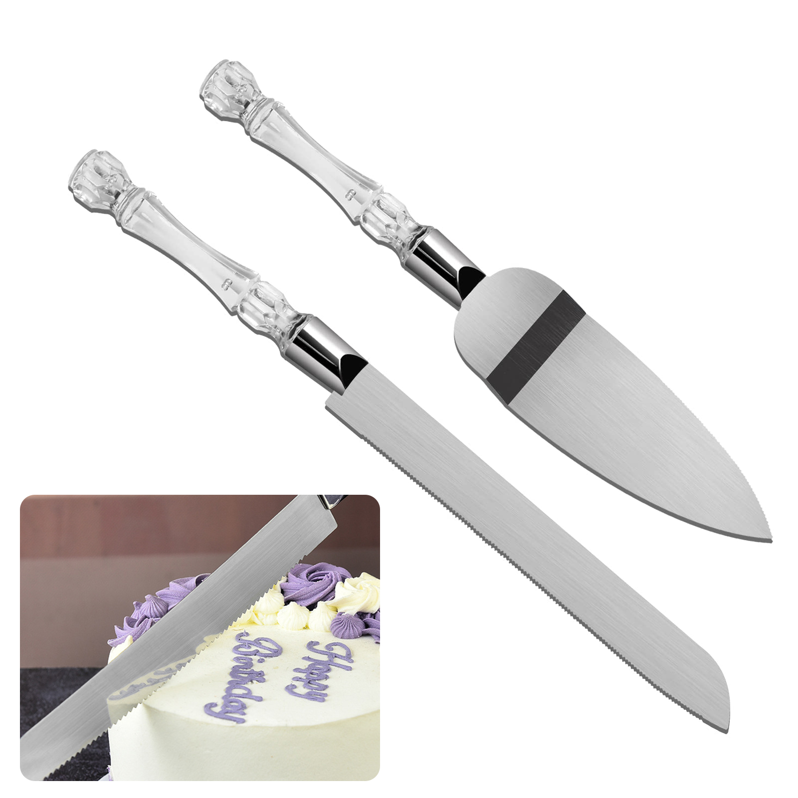 Cake Knife and Server Set Crys - огляд і ціна Offset Spatula Set