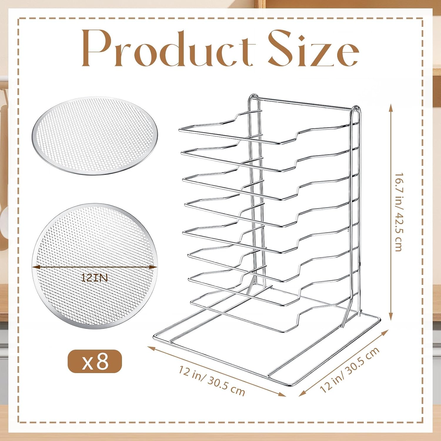 Pizza Rack 8 Tiered Stand With - огляд і ціна Mini Kitchen Baking