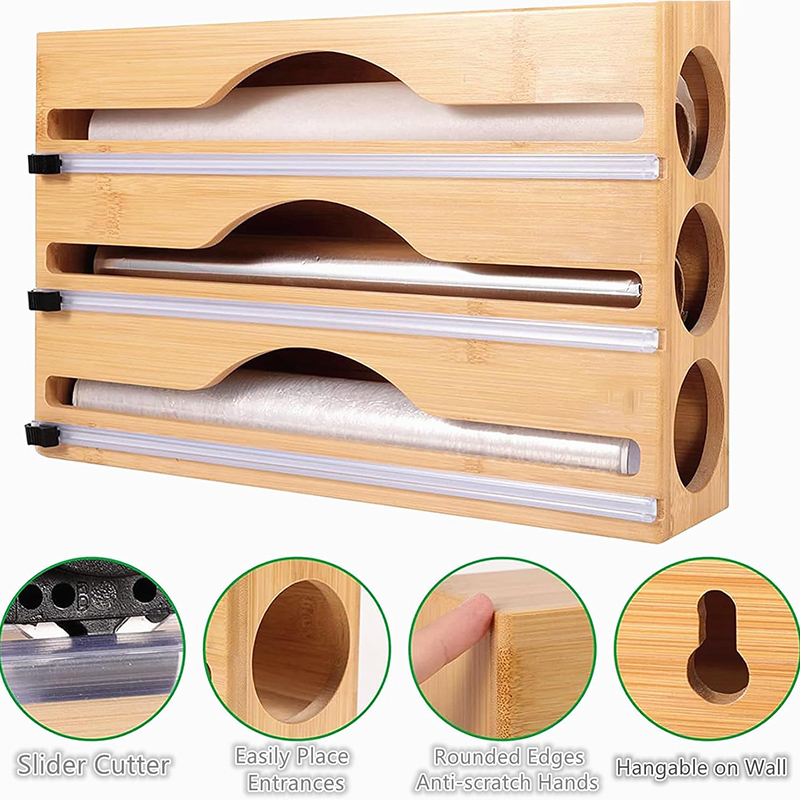 3 In 1 Bamboo Foil Cling Film  - огляд і ціна Kitchen Baking Tray Storage