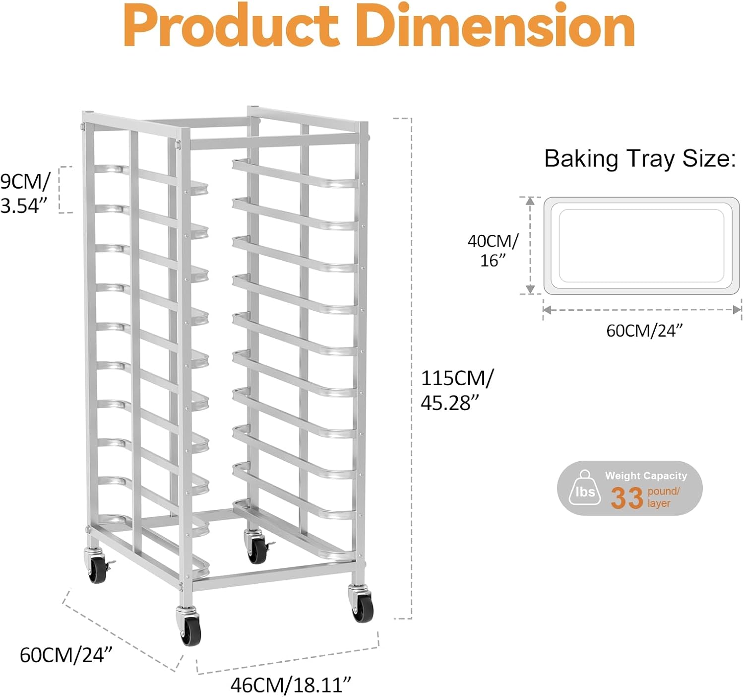 Commercial Stainless Steel Bak - огляд і ціна Kitchen Baking Cart