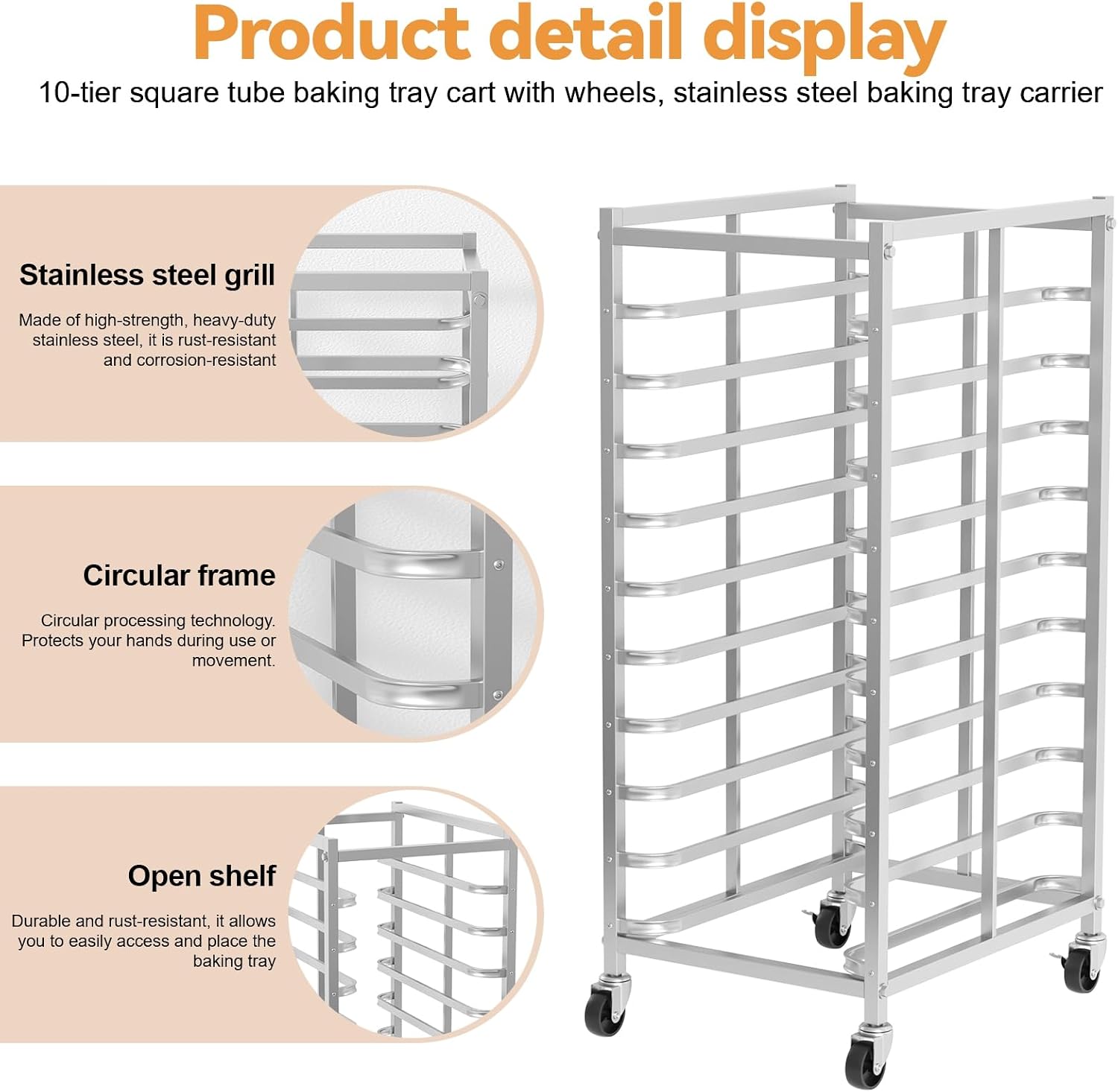 Commercial Stainless Steel Bak - огляд і ціна Kitchen Baking Cart