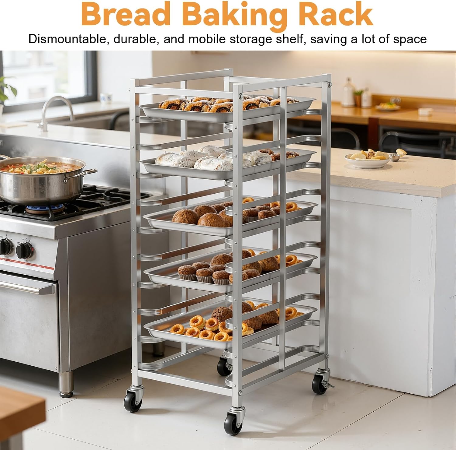 Commercial Stainless Steel Bak - огляд і ціна Kitchen Baking Cart