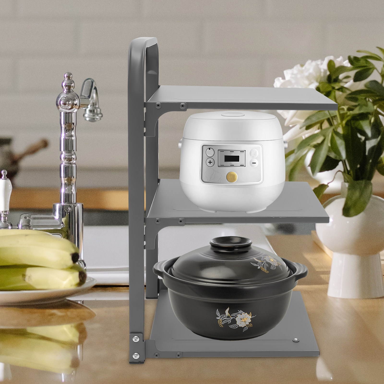 Foldable Kitchen Pot Rack Carb - огляд і ціна Kitchen Baking Pan Storage