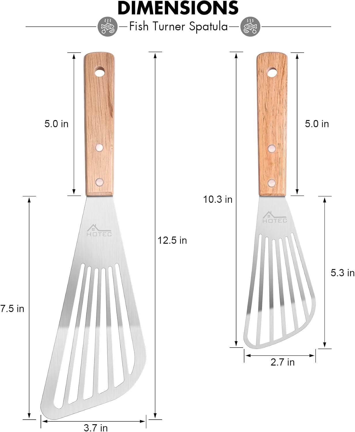 2pcs Stainless Steel Fish Spat - огляд і ціна Offset Spatula Set