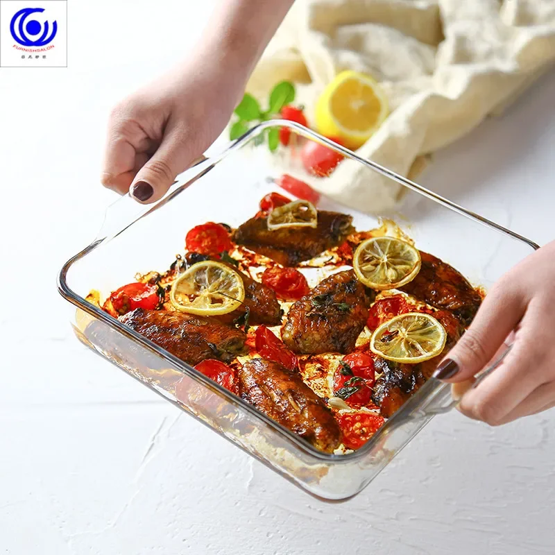 Large Capacity Toughened Glass - огляд і ціна Kitchen Baking Pan Storage