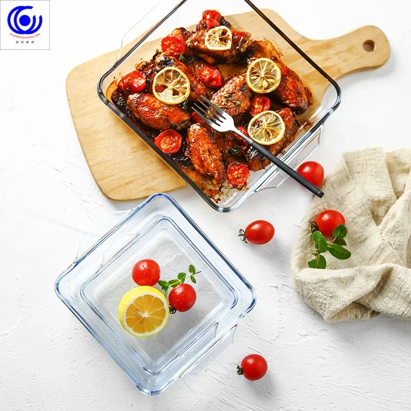 Large Capacity Toughened Glass - огляд і ціна Kitchen Baking Pan Storage