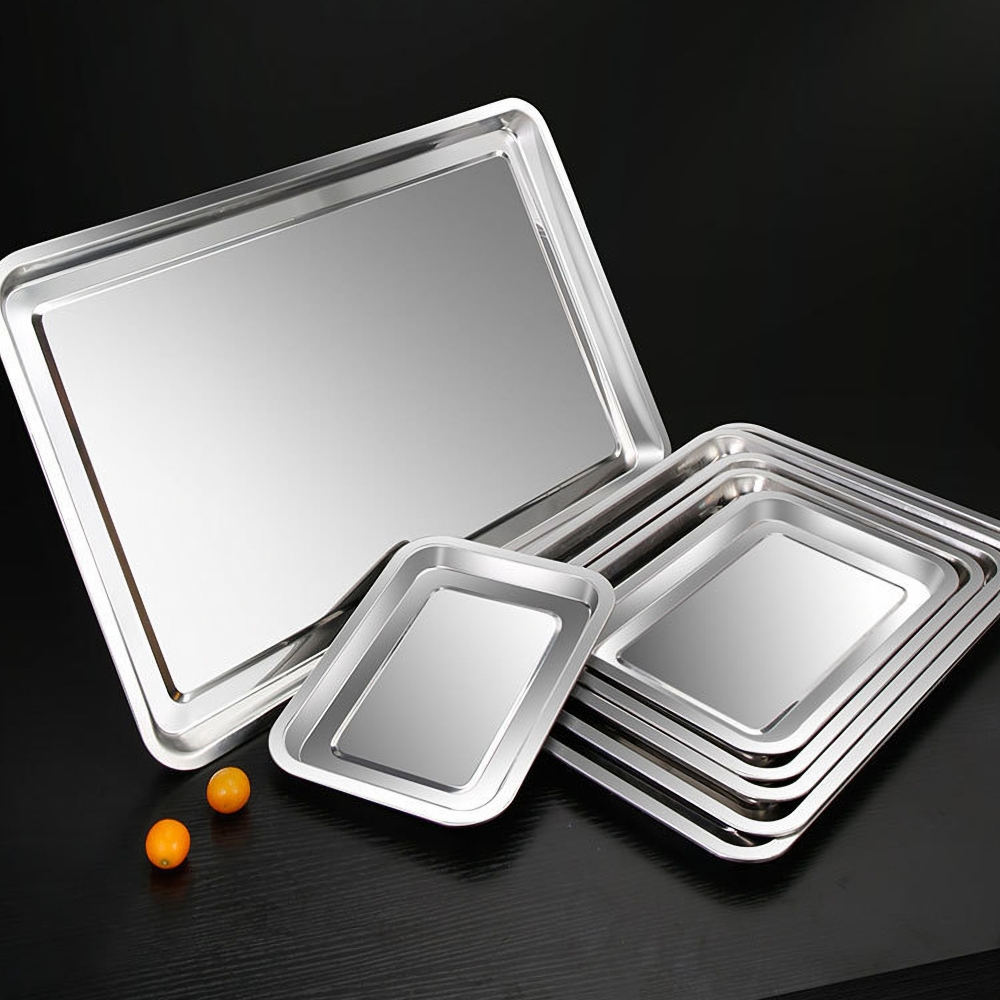 1PCS Stainless Steel Food Tray - огляд і ціна Kitchen Baking Pan Storage