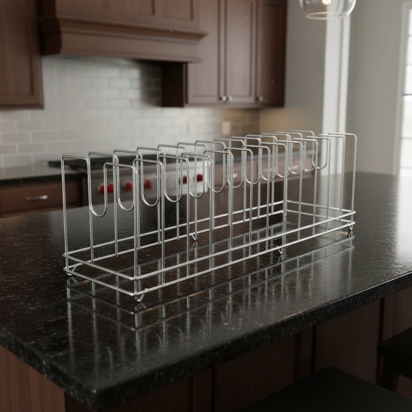 Pizza Pan Rack Space Saving Ba - огляд і ціна Kitchen Baking Pan Storage