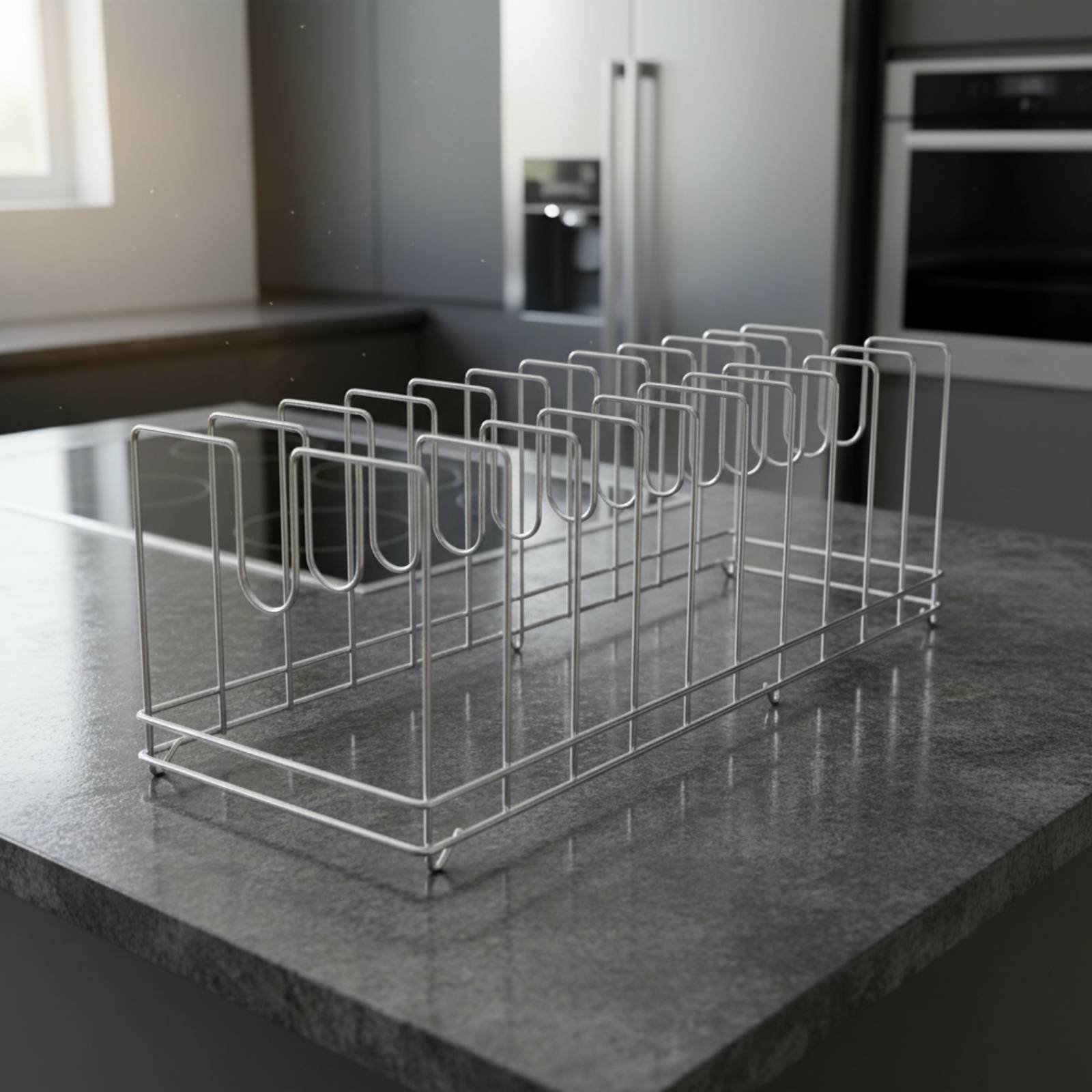Pizza Pan Rack Space Saving Ba - огляд і ціна Kitchen Baking Pan Storage
