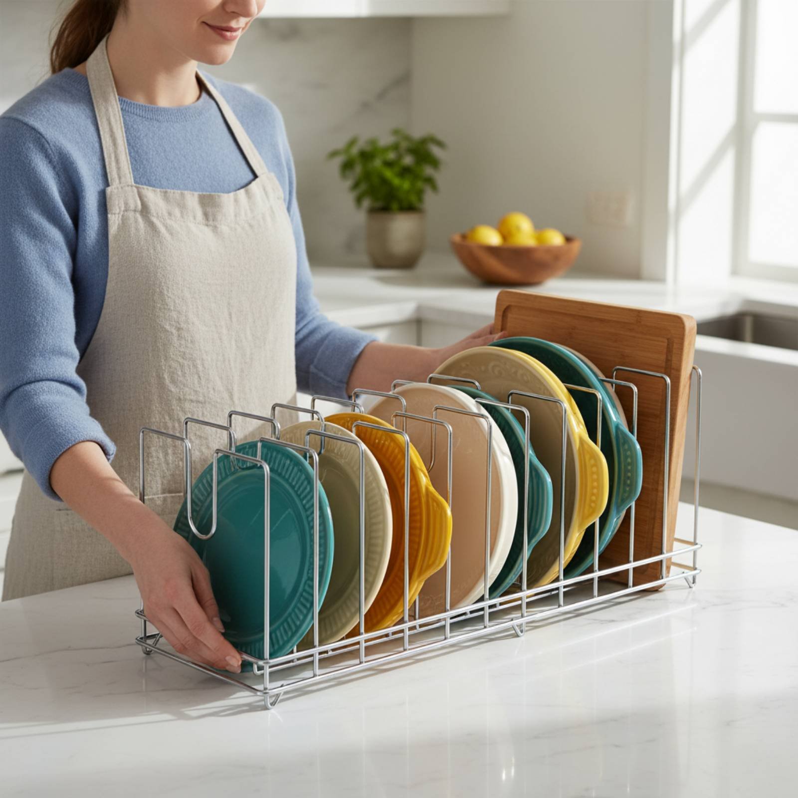 Pizza Pan Rack Space Saving Ba - огляд і ціна Kitchen Baking Pan Storage