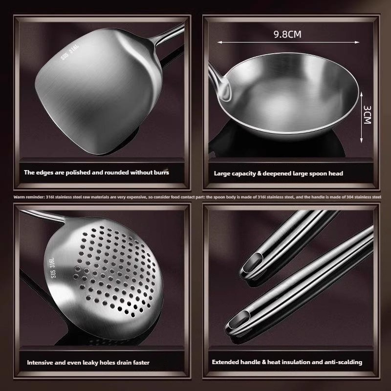 Food Stainless Steel Wok Spatu - огляд і ціна Offset Spatula Set