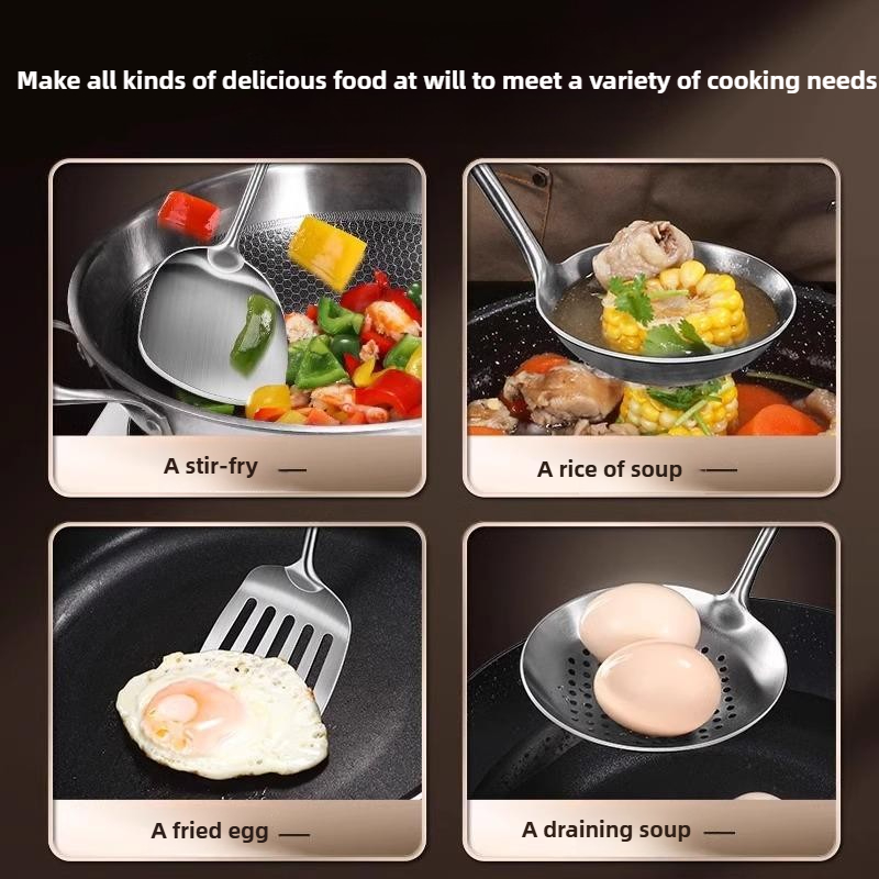 Food Stainless Steel Wok Spatu - огляд і ціна Offset Spatula Set