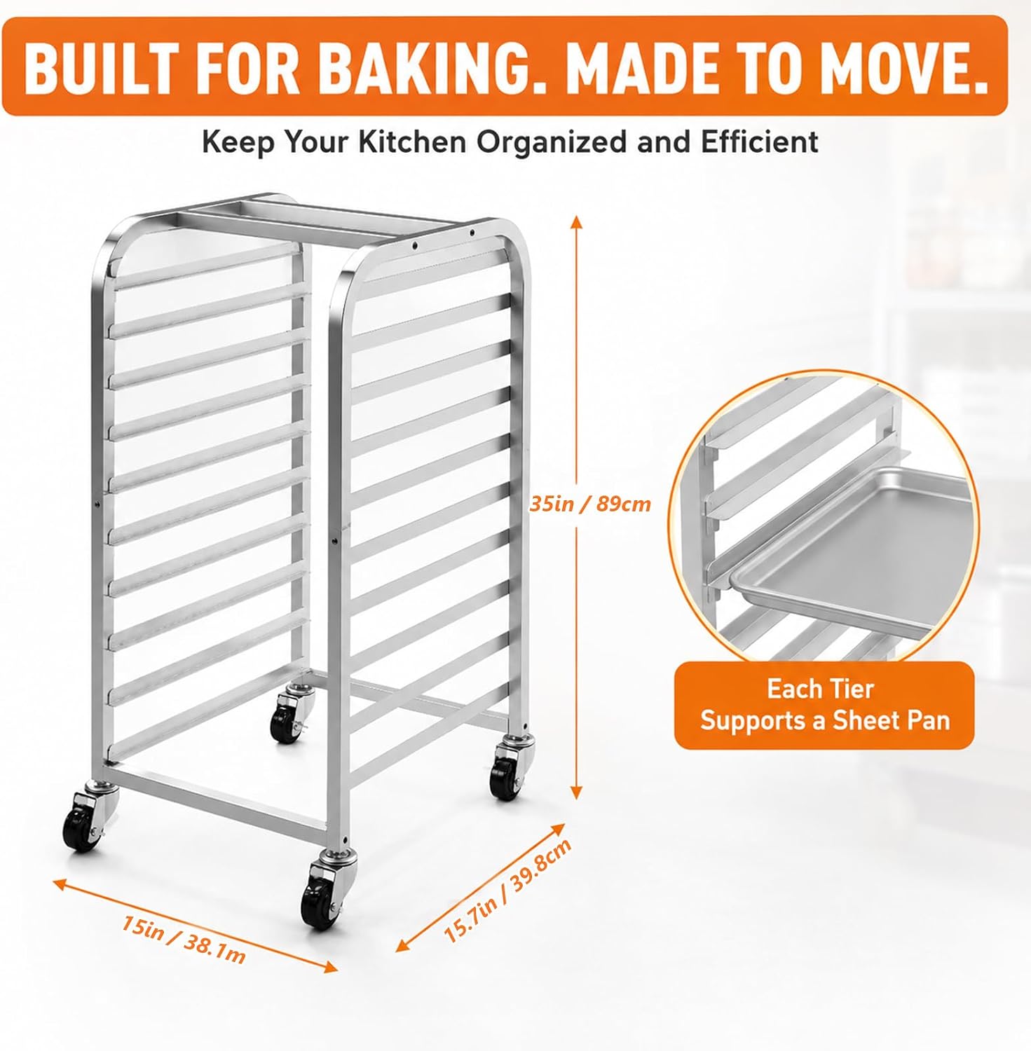 10 Tier Stainless Steel Sheet  - огляд і ціна Kitchen Baking Cart