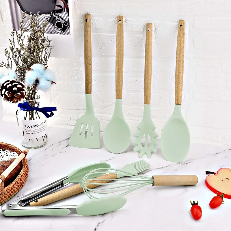 12-piece Set Wooden Handle Sil - огляд і ціна Kitchen Baking Pan Storage