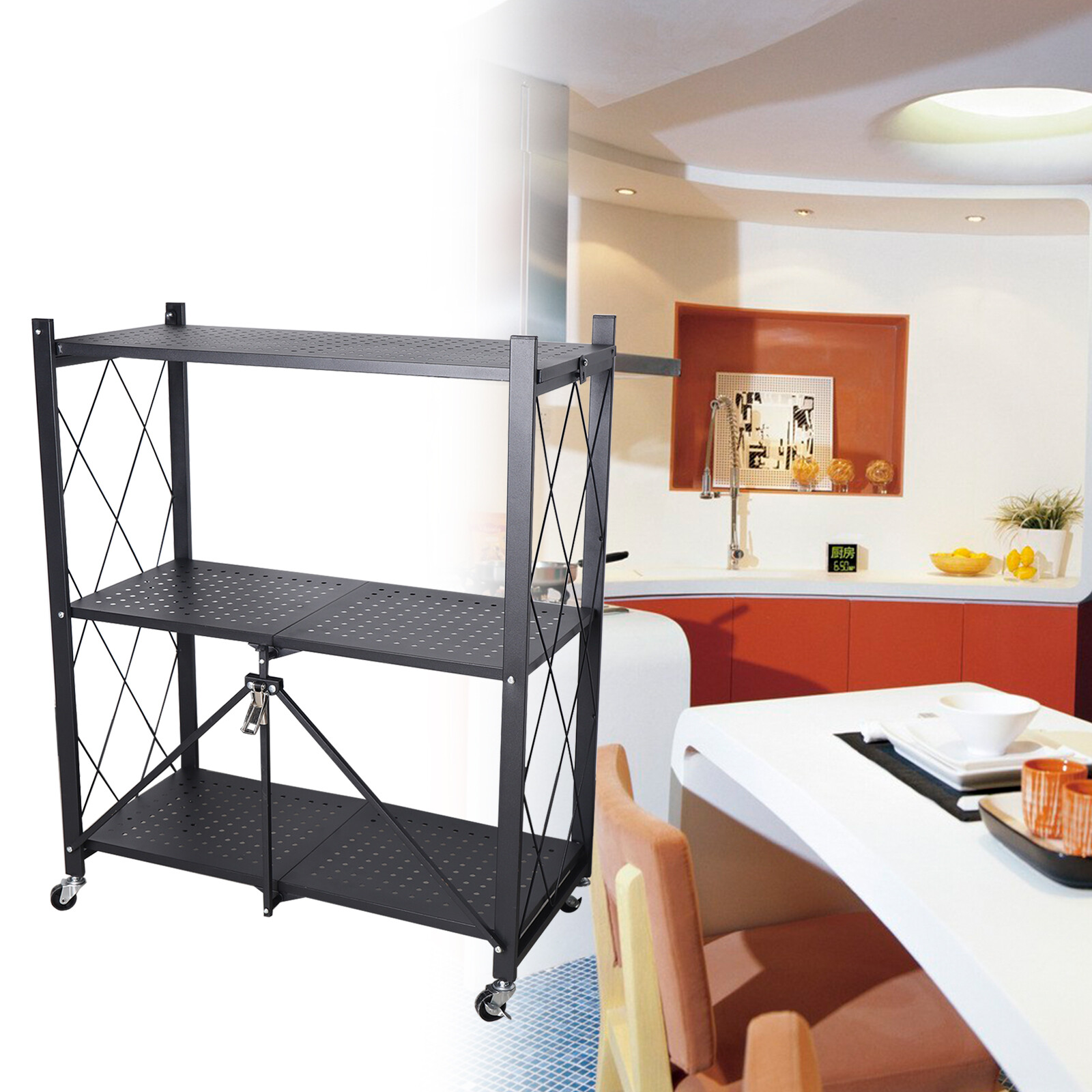 3 Layer Movable Storage Cart,  - огляд і ціна Kitchen Baking Cart