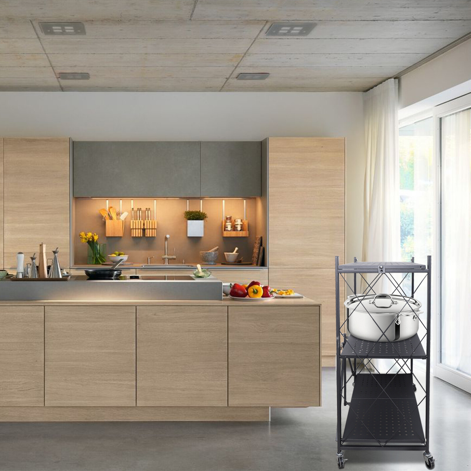 3 Layer Movable Storage Cart,  - огляд і ціна Kitchen Baking Cart